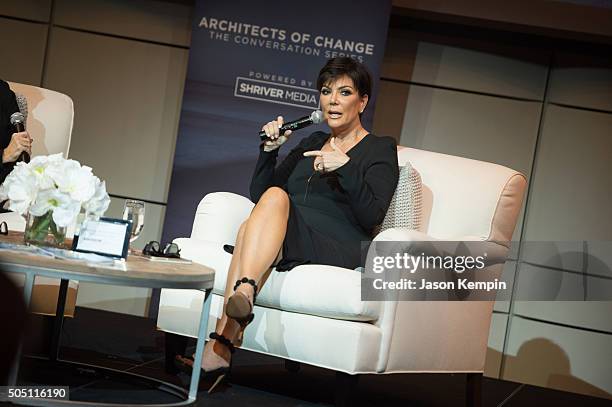 Kris Jenner attends the "Architects Of Change: Maria Shriver And Kris Jenner" conversation at Skirball Cultural Center on January 14, 2016 in Los...