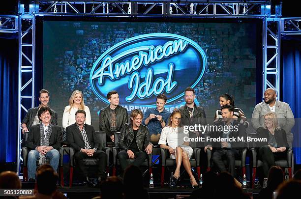 Mentor Scott Borchetta, Host Ryan Seacrest, Judge Keith Urban, Judge Jennifer Lopez, Judge Harry Connick, Jr., Executive Producer Trish Kinane, , S14...