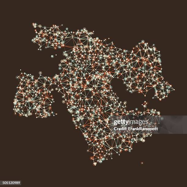 middle east map network mesh - middle eastern pattern stock illustrations
