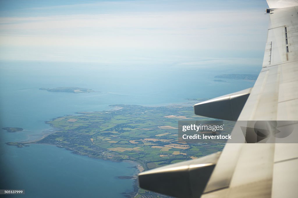 View from plane of Ireland