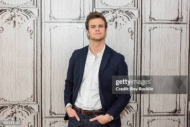 Jack Quaid speaks to AOL Build about Vinyl at AOL Studios In New York on January 15, 2016 in New York City.