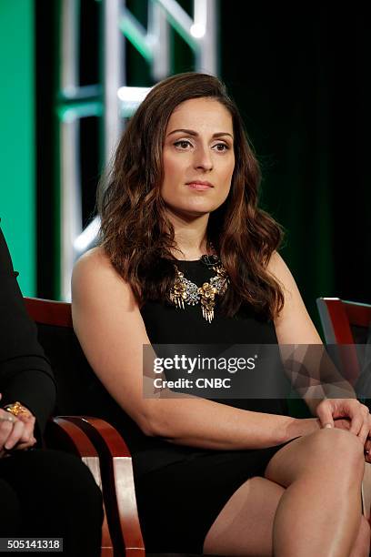 NBCUniversal Press Tour, January 2016 -- CNBC's "CNBC Primetime" Session -- Pictured: Farnoosh Torabi, Host, "Follow the Leader" --