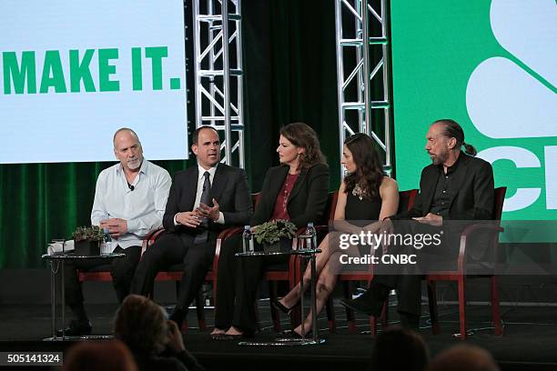 NBCUniversal Press Tour, January 2016 -- CNBC's "CNBC Primetime" Session -- Pictured: Jim Ackerman, EVP, Primetime Alternative, CNBC; Marcus Lemonis,...