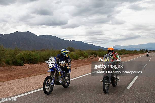 Bruno Costa Da of France riding on and for YAMAHA 450 YZF YAMAHA HFP LA COMPAGNIE DU LIT and Laia Sanz of Spain riding on and for KTM 450 RALLY...