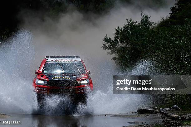 Giniel De Villiers of South Africa and Dirk Von Zitzewitz of Germany in the TOYOTA HILUX for TOYOTA GAZOO RACING compete on day 13 / stage twelve...