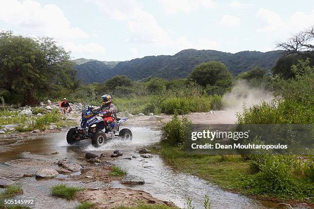 Marcos Patronelli of Argentina riding on and for YAMAHA WATRICICLO YAMAHA RACING competes on day 13 / stage twelve between San Juan to Villa Carlos...