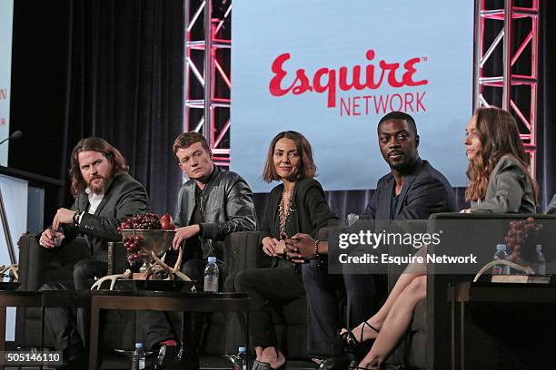 NBCUniversal Press Tour, January 2016 -- Esquire Network's "Beowulf" Session -- Pictured: Keiran Bew, Ed Speerlers, Joanne Whalley, David Ajala,...