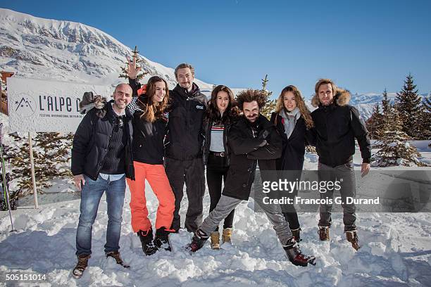 Julien Arruti, Charlotte Gabris, Vincent Desagnat, Alice David, Nicolas Benamou, Elodie Fontan and Philippe Lacheau attend the 18th L'Alpe D'Huez...