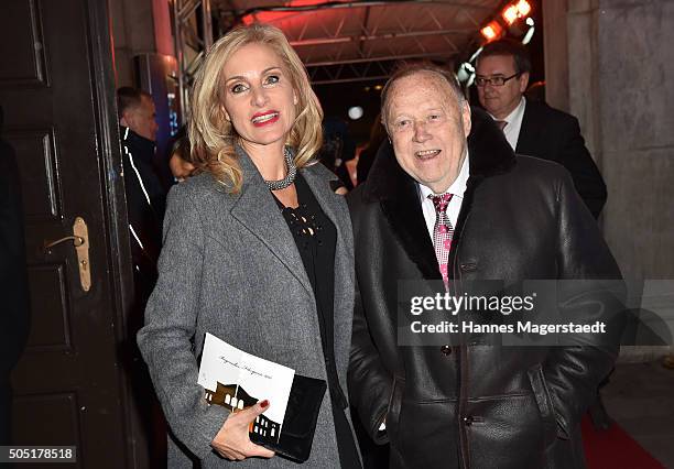 Birgit Muth and Joseph Vilsmaier during the Bavarian Film Award 2016 show at Prinzregententheater on January 15, 2016 in Munich, Germany.