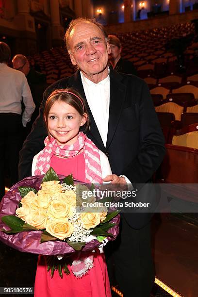 Bruno Ganz and Anuk Steffen, Heidi, during the Bavarian Film Award 2016 at Prinzregententheater on January 15, 2016 in Munich, Germany.