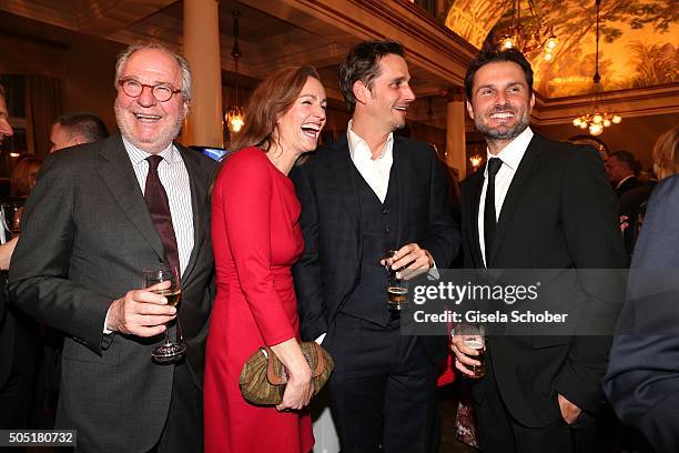 Friedrich von Thun with his daughter Gioia von Thun and son Max von Thun and Simon Verhoeven during the Bavarian Film Award 2016 at...