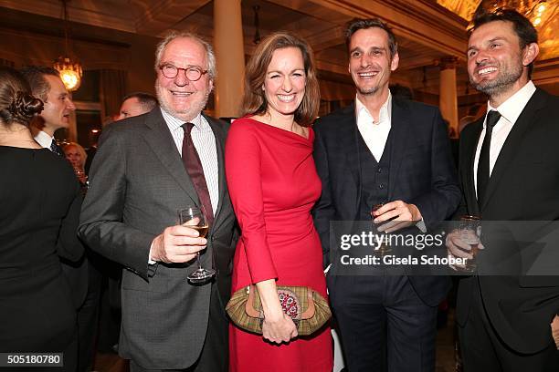 Friedrich von Thun with his daughter Gioia von Thun and son Max von Thun and Simon Verhoeven during the Bavarian Film Award 2016 at...