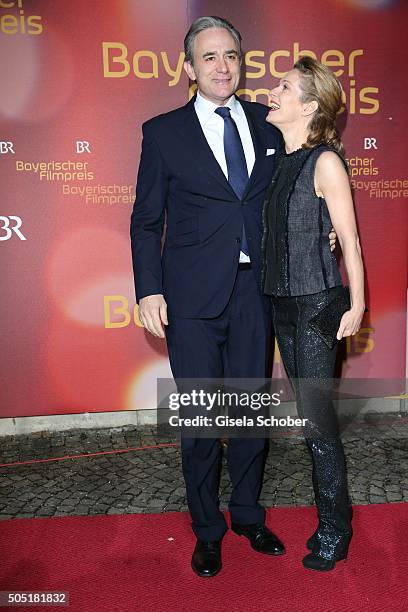 Lisa Martinek and her husband Giulio Ricciarelli during the Bavarian Film Award 2016 at Prinzregententheater on January 15, 2016 in Munich, Germany.