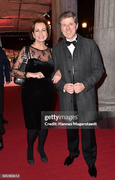 Horst Kummeth and his wife Eva Kummeth during the Bavarian Film Award 2016 show at Prinzregententheater on January 15, 2016 in Munich, Germany.