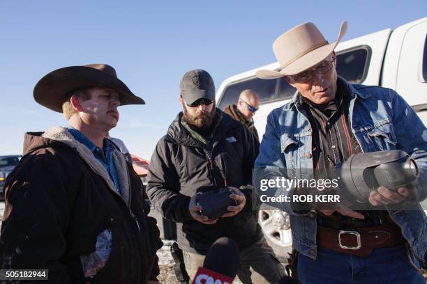 January 15, 2016 in Burns, Oregon. LaVoy Finicum holds a remote camera location near the occupied Malheur National Wildlife Refuge Headquarters.