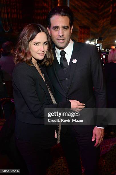 Actors Rose Byrne and Bobby Cannavale attends the after party of the New York premiere of "Vinyl" at Ziegfeld Theatre on January 15, 2016 in New York...