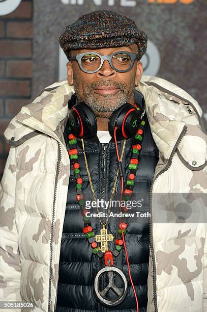 Spike Lee attends the "Vinyl" New York premiere at Ziegfeld Theatre on January 15, 2016 in New York City.