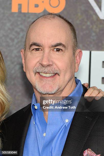 Terence Winter attends the "Vinyl" New York premiere at Ziegfeld Theatre on January 15, 2016 in New York City.