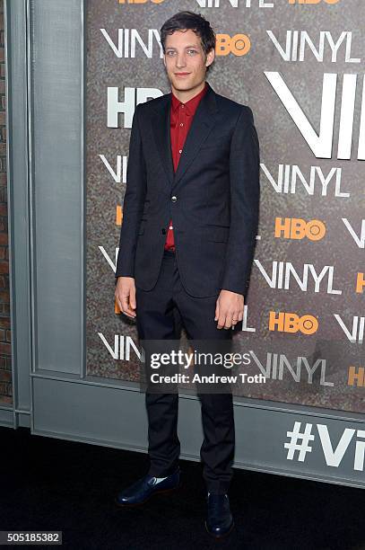 James Jagger attends the "Vinyl" New York premiere at Ziegfeld Theatre on January 15, 2016 in New York City.