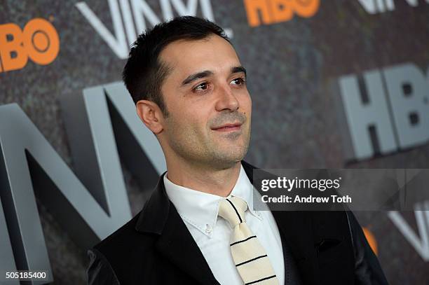 Frankie J. Alvarez attends the "Vinyl" New York premiere at Ziegfeld Theatre on January 15, 2016 in New York City.