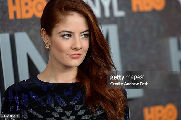 Emily Tremaine attends the "Vinyl" New York premiere at Ziegfeld Theatre on January 15, 2016 in New York City.