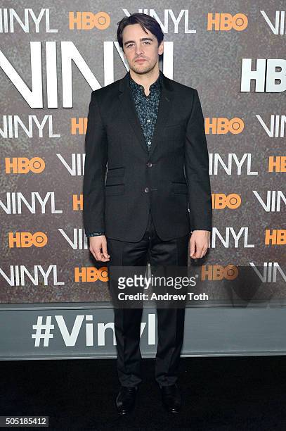 Vincent Piazza attends the "Vinyl" New York premiere at Ziegfeld Theatre on January 15, 2016 in New York City.