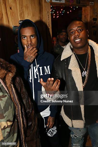 Recording artists Lil Reese and Trav attend Webster Hall on January 12 in New York City.