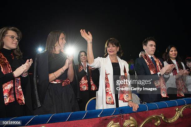 Camille Gottlieb, Pauline Ducruet Princess Stephanie of Monaco and Louis Ducruet attend the 40th International Circus Festival on January 15, 2016 in...