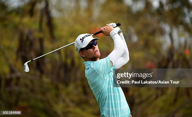 Scott Vincent of Zinmbabwe during the Asian Tour Qualifying School Final Stage at Springfield Royal Country Club on January 16, 2016 in Hua Hin,...