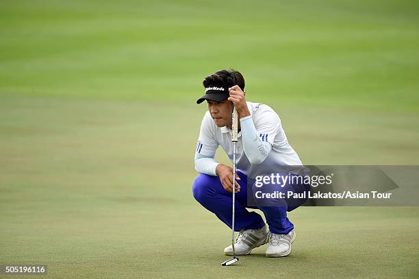 Yikeun Chang of Korea winner of the Asian Tour qualifying school pictured during the Asian Tour Qualifying School Final Stage at Springfield Royal...