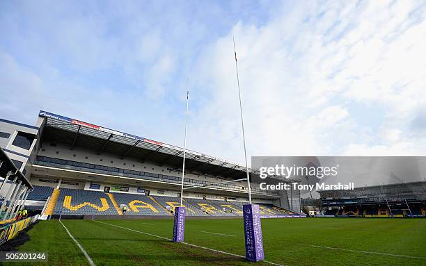 General view of the Sixways Stadium, home of Worcester Warriors, before the European Rugby Challenge Cup match between Worcester Warriors and Zebre...