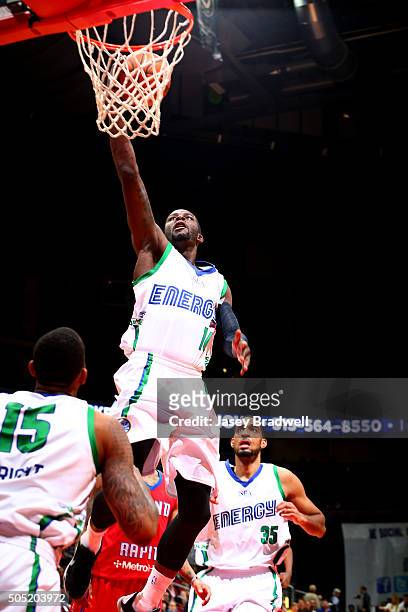 James Ennis of the Iowa Energy drives to the basket against the Grand Rapids Drive in an NBA D-League game on January 15, 2016 at the Wells Fargo...