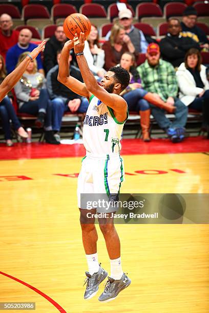 Andrew Harrison of the Iowa Energy shoots the ball against the Grand Rapids Drive in an NBA D-League game on January 15, 2016 at the Wells Fargo...