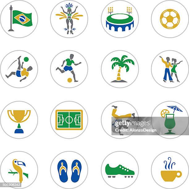 brazilian icons - samba stock illustrations