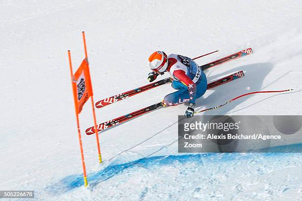 Marco Sullivan of the USA competes during the Audi FIS Alpine Ski World Cup Men's Downhill on January 16, 2016 in Wengen, Switzerland.