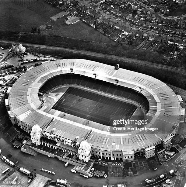 Old Wembley Stadium, London, 1999. An aerial view of the ground. Artist: Unknown.