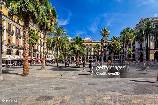 plaza real, barcelona, spain - the ramblas stock pictures, royalty-free photos & images