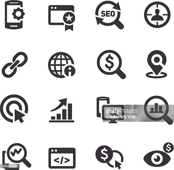 seo services icons - acme series - configuring stock illustrations