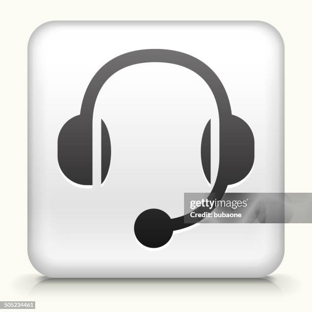 Casque Button Square Button With Headset Royalty Free Vector Art High-Res Vector ...