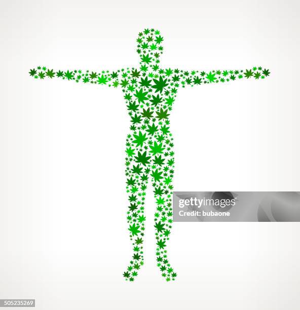 menschlichen körper auf weed lizenzfreie vektorgrafik-muster - marijuana herbal cannabis stock-grafiken, -clipart, -cartoons und -symbole