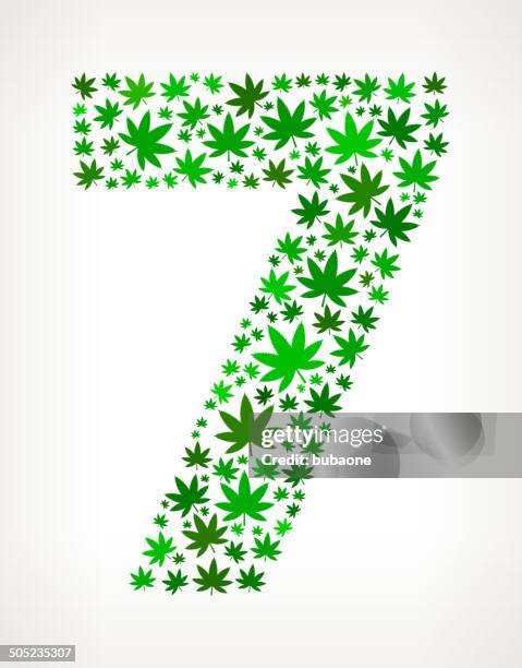 seven on marijuana royalty free vector art pattern - recreational marijuana stock illustrations