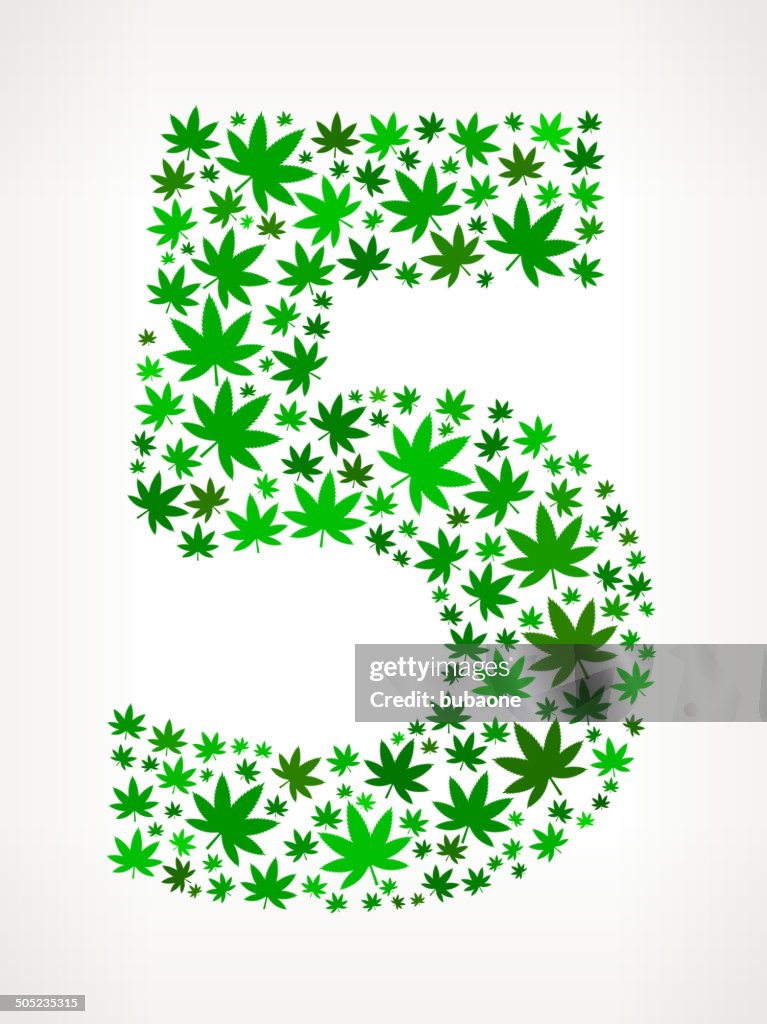 Five on Marijuana royalty free vector art Pattern