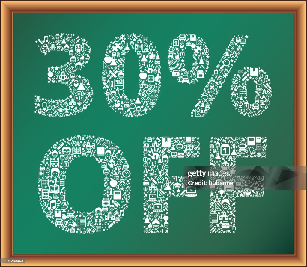 30% Off educational royalty free vector graphic Blackboard