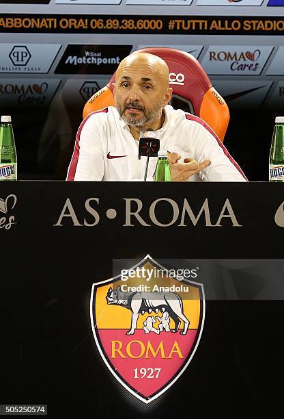 New Head Coach AS Roma Luciano Spalletti gives a speech during a press conference in Trigoria, Rome, Italy on January 16, 2016.