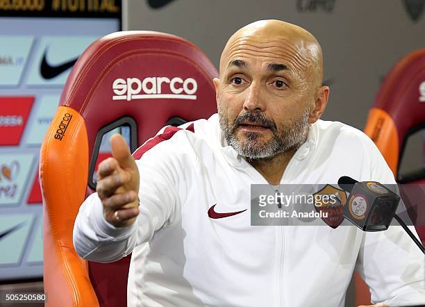 New Head Coach AS Roma Luciano Spalletti gives a speech during a press conference in Trigoria, Rome, Italy on January 16, 2016.