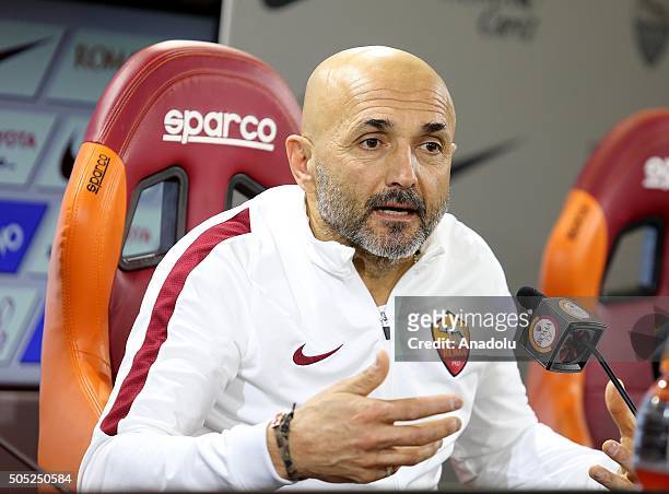 New Head Coach AS Roma Luciano Spalletti gives a speech during a press conference in Trigoria, Rome, Italy on January 16, 2016.