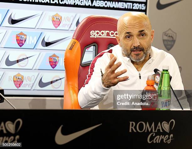 New Head Coach AS Roma Luciano Spalletti gives a speech during a press conference in Trigoria, Rome, Italy on January 16, 2016.