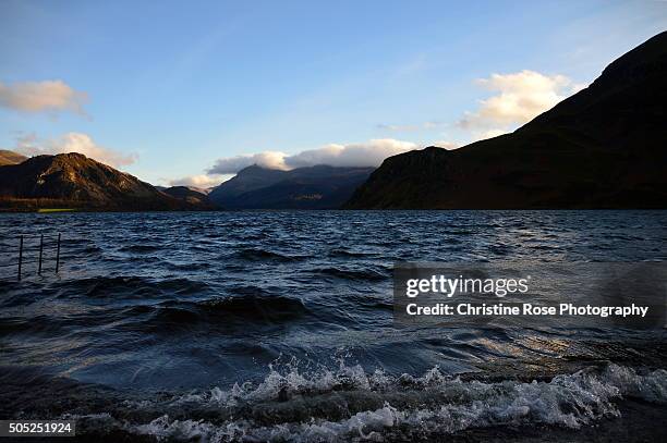 choppy waters - ennerdale water stock pictures, royalty-free photos & images