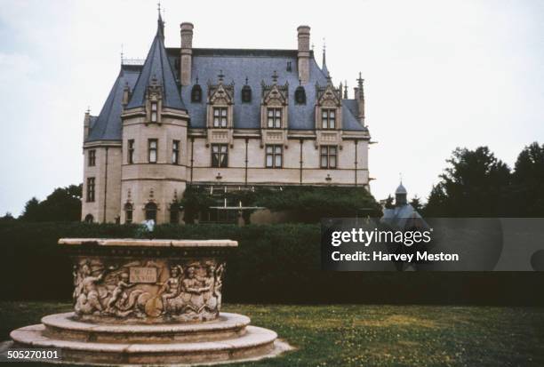 Biltmore House on Biltmore Estate in Asheville, North Carolina, USA, as seen from the South Terrace, circa 1965. The house was built by George...