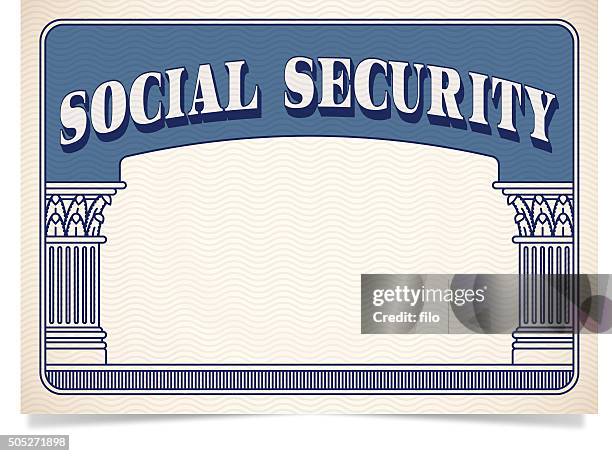 social security card - macrophotography stock illustrations